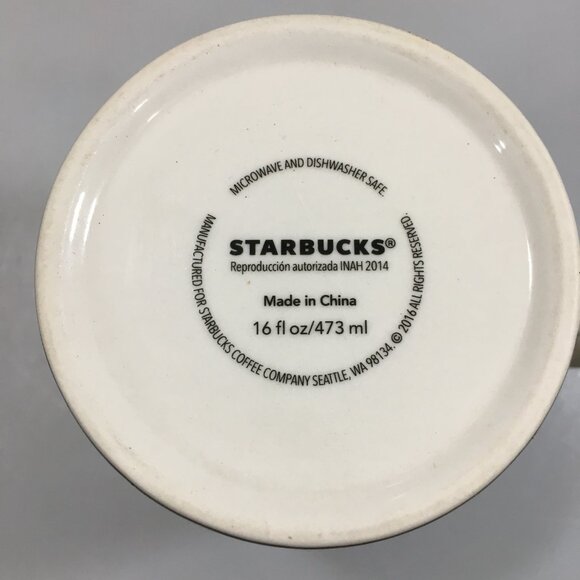 Starbucks Mexico Global Icon 2016 Brown Aztec Calendar Coffee Mug Cup 16 oz - Picture 5 of 5